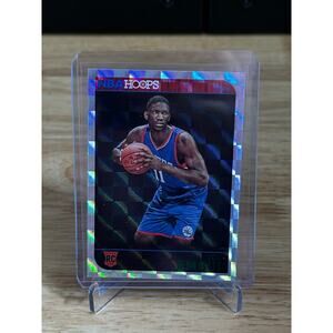 2014-15 NBA Hoops Joel Embiid Green Rookie Checkerboard Foil RC